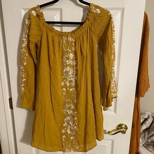 Tobi off-shoulder dress - yellow - L